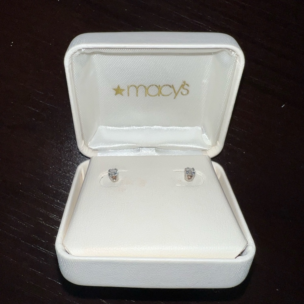 Diamond Earrings 1/8 cttw 14k White Gold